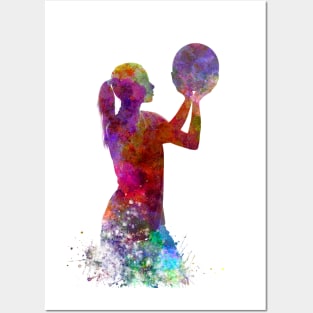 Watercolor basketball player Posters and Art